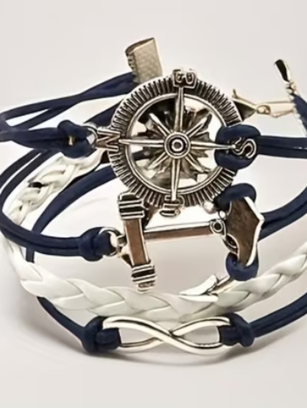Nautical Charm Bracelet Set - Navy and White - Picture 4 of 7